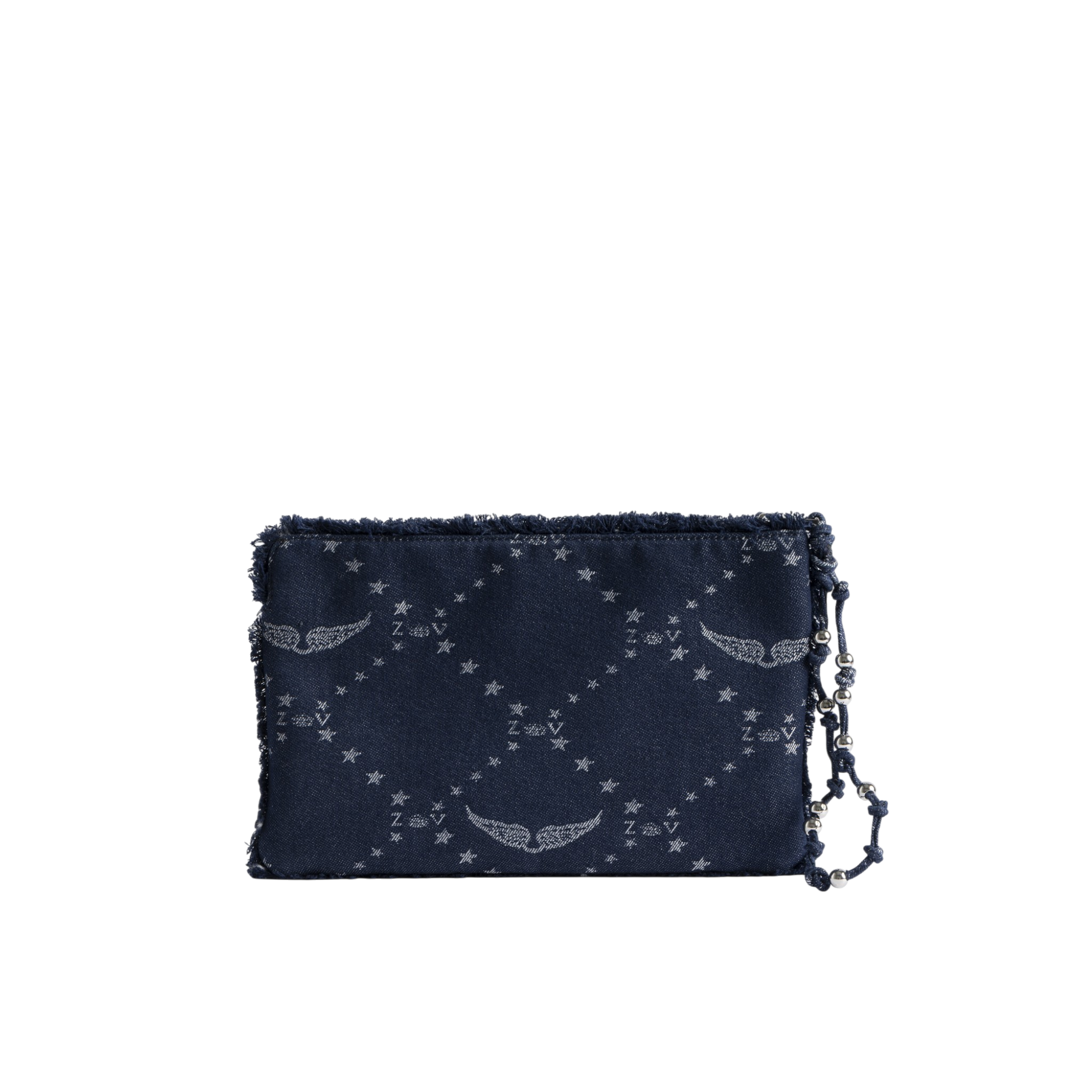 Angel Monogram Denim Pouch - Silent Blue
