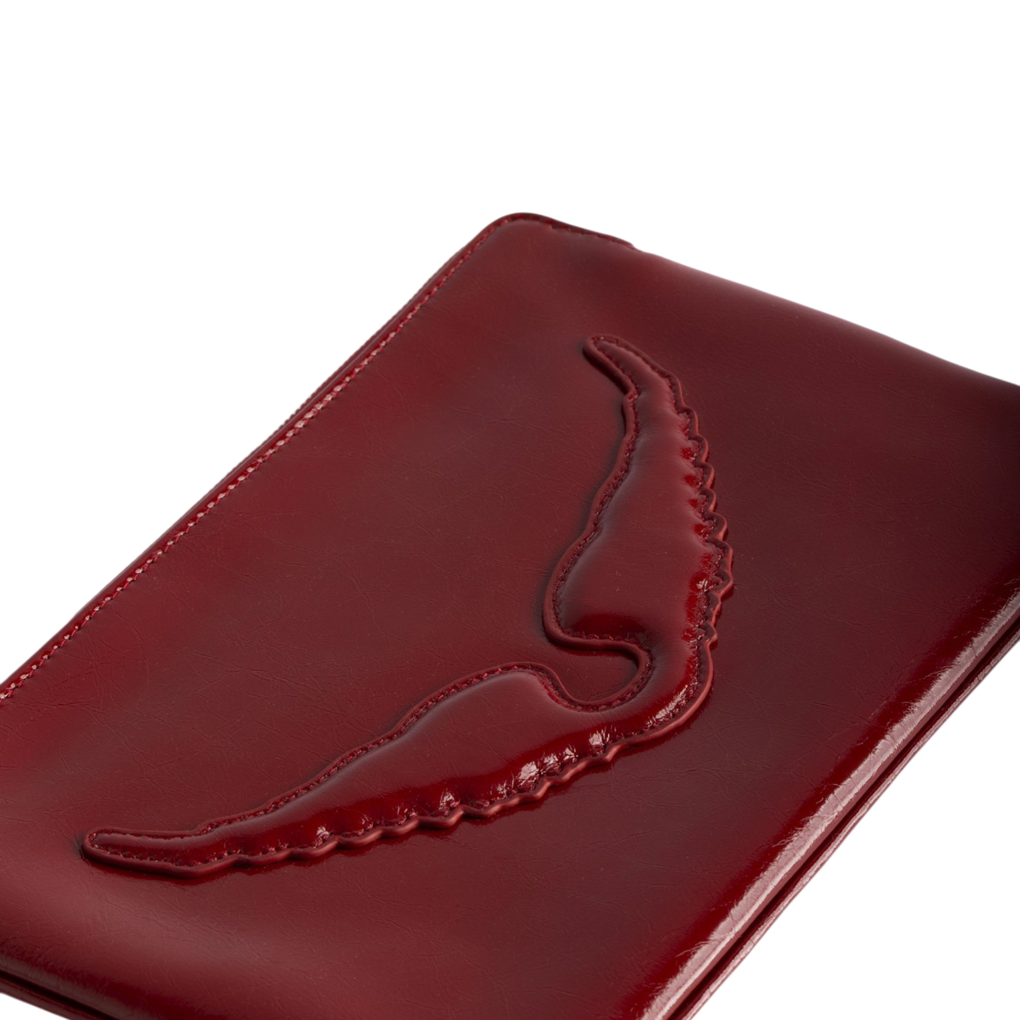 Angel Crinkled Leather Pouch - Power Red