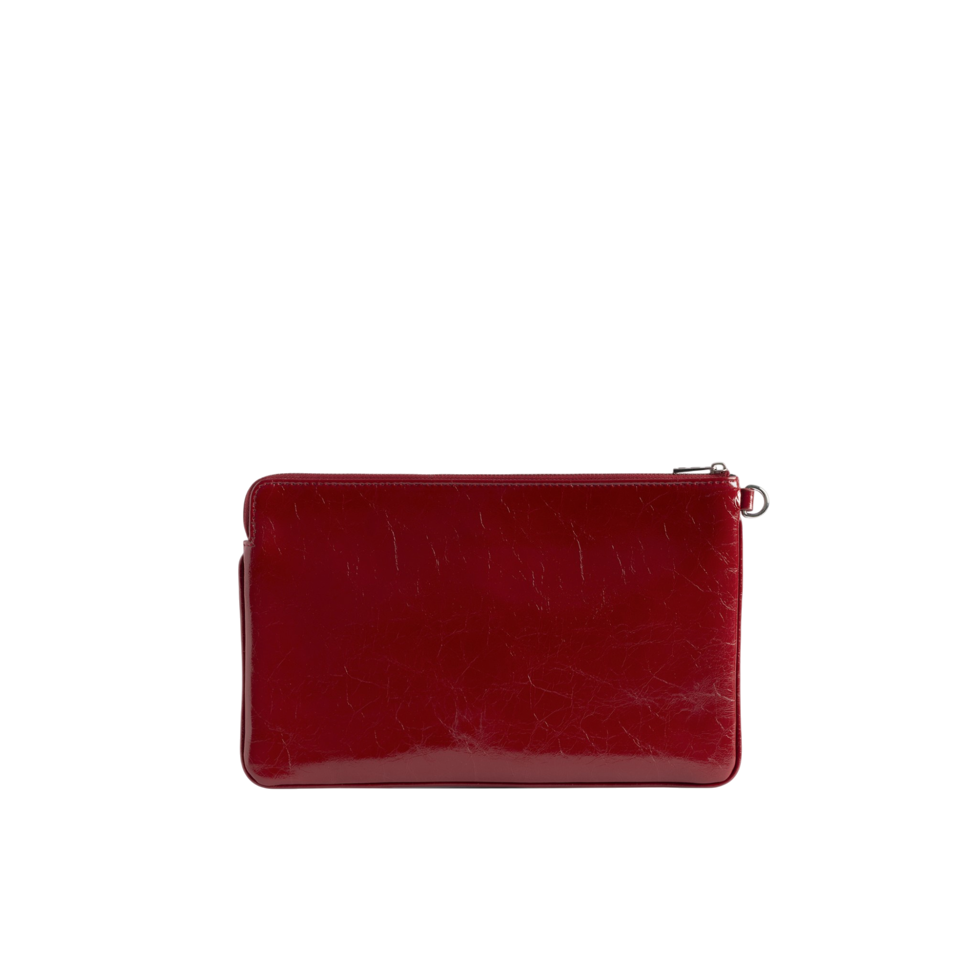Angel Crinkled Leather Pouch - Power Red