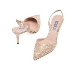 SJP by Sarah Jessica Parker Nour 70mm Champagne Satin Slingbacks