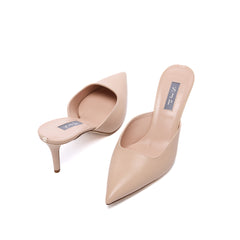 SJP by Sarah Jessica Parker Novel 70mm Beige Leather Mules