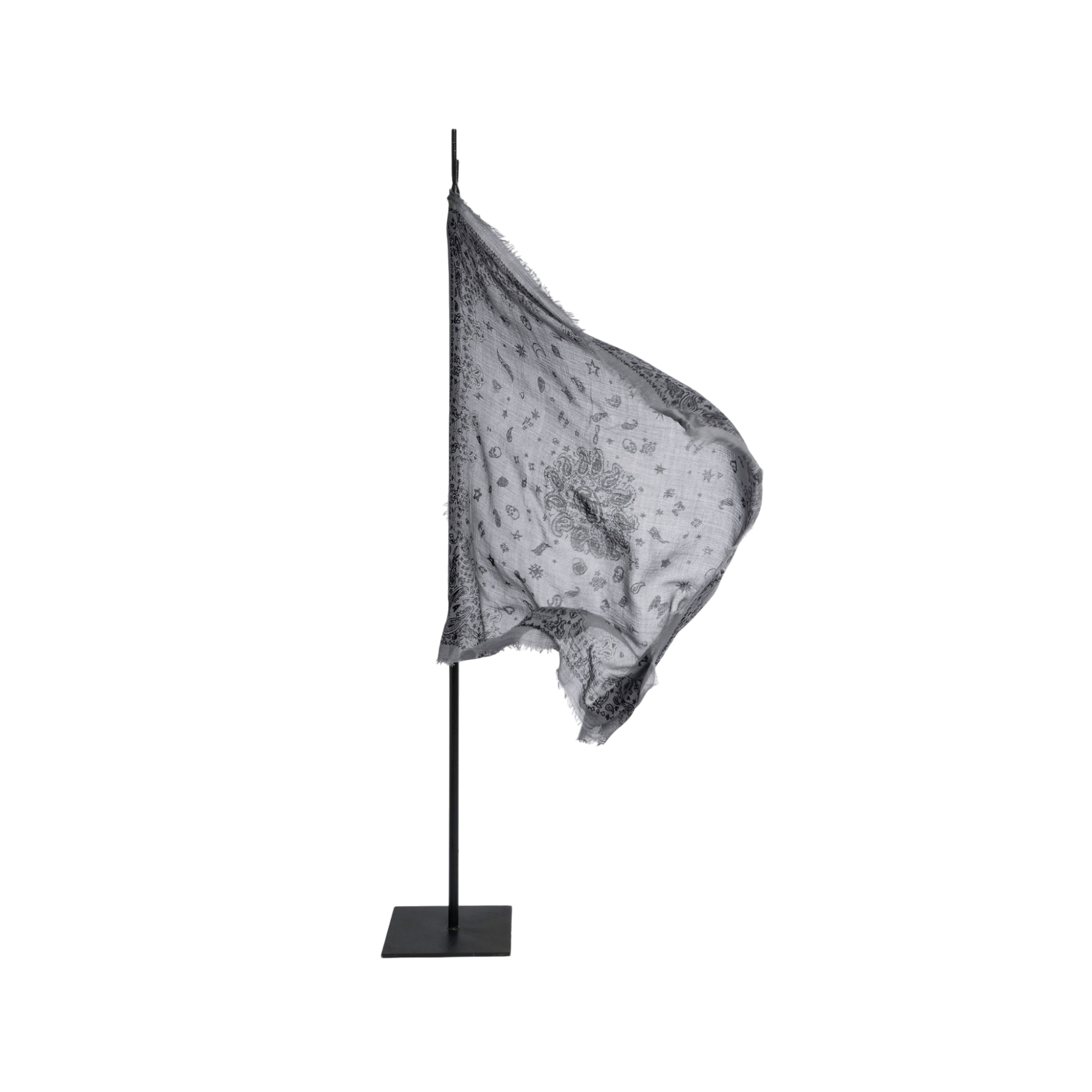 Nuage Bandana 90 Feather Cashmere Scarf - Road Grey