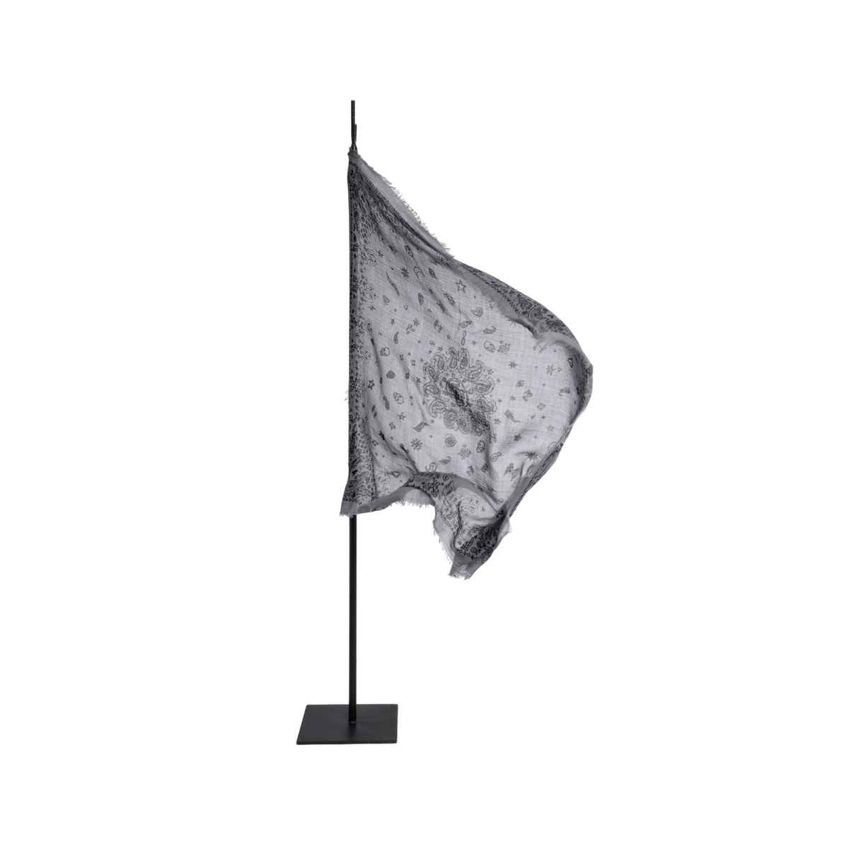 Nuage Bandana 90 Feather Cashmere Scarf - Road Grey