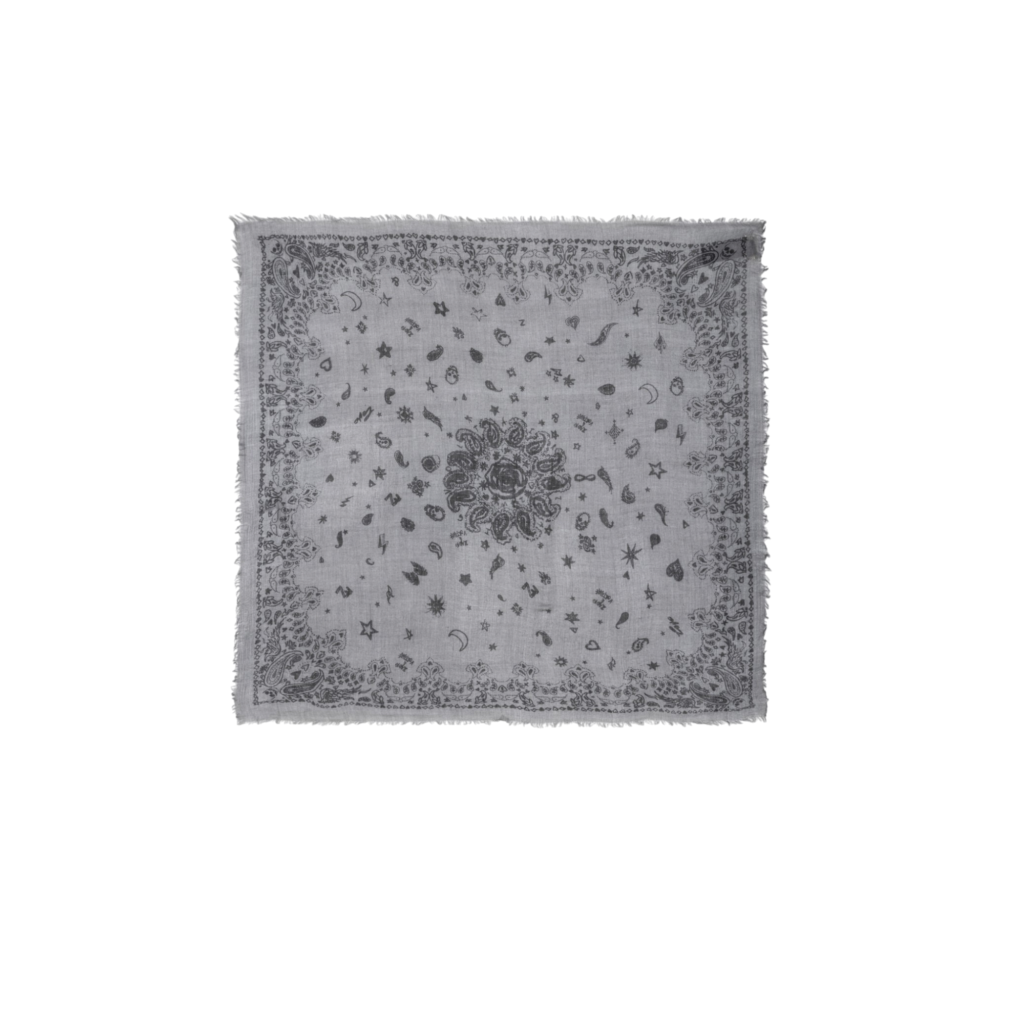 Nuage Bandana 90 Feather Cashmere Scarf - Road Grey