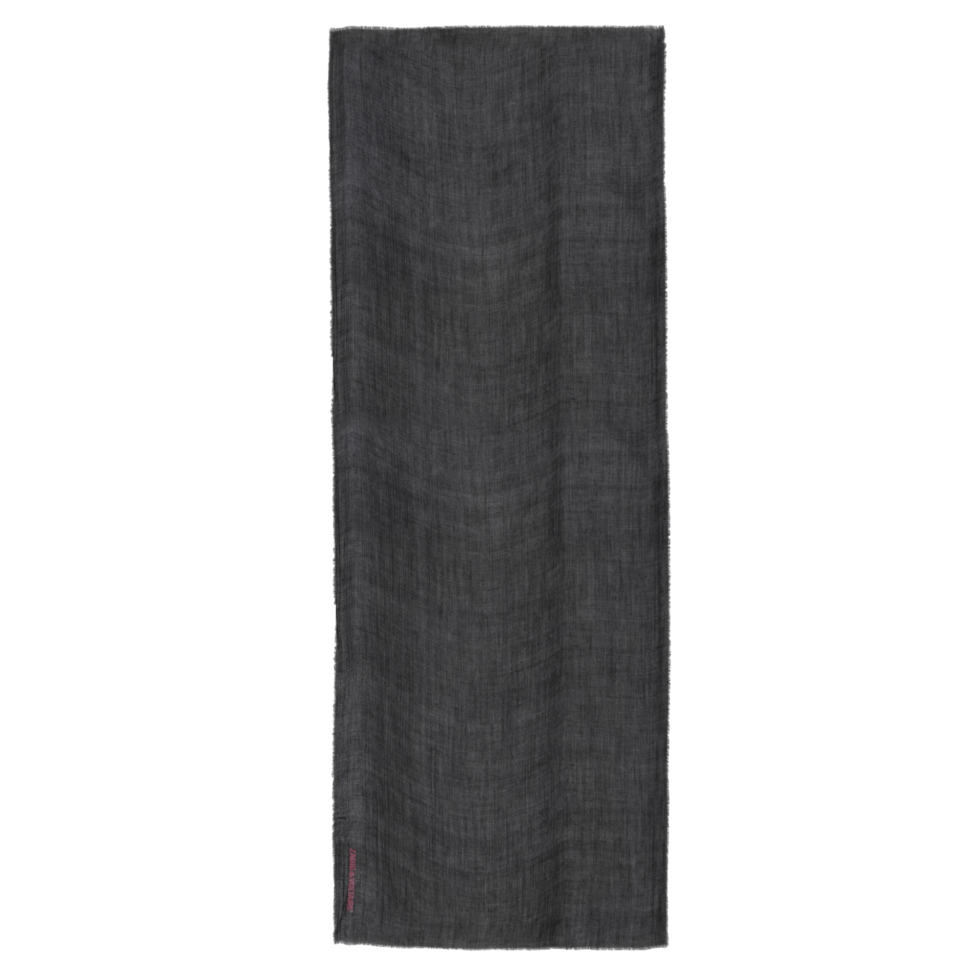 Nuage Cashmere-Wool Logo Scarf - Black