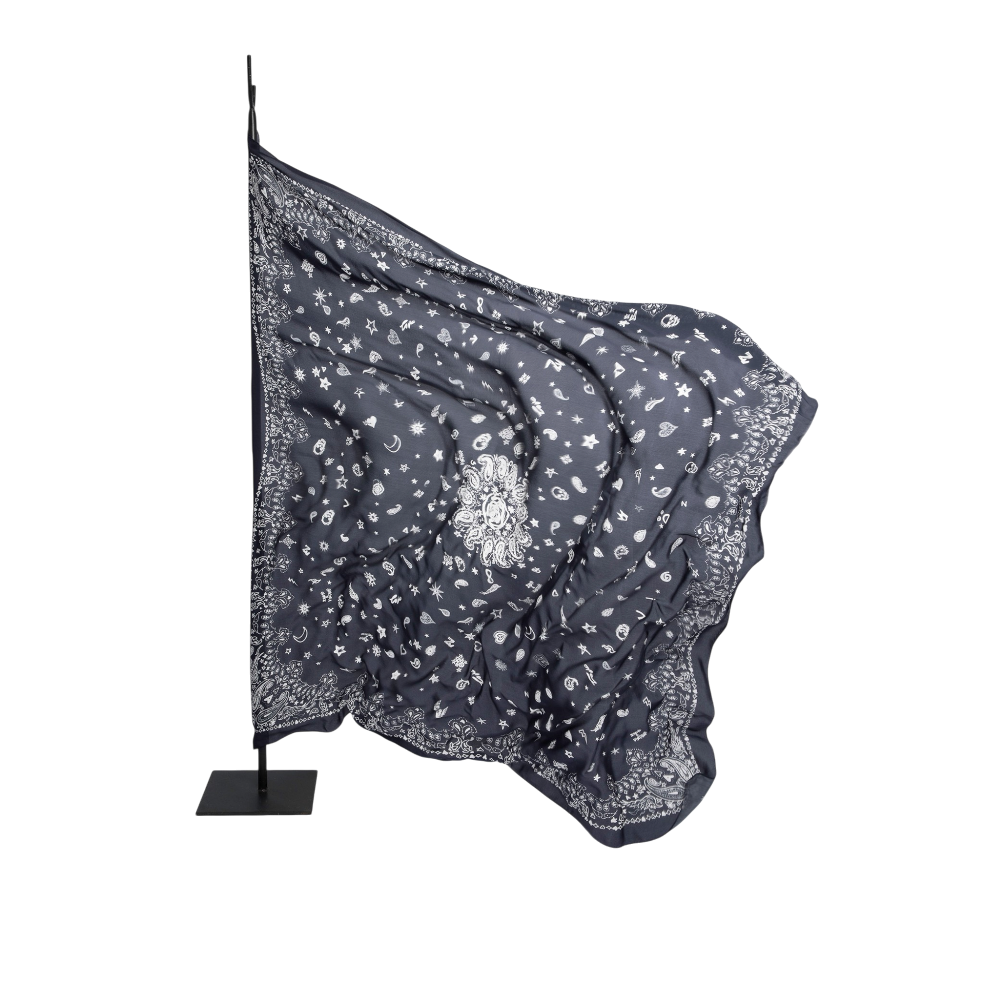 Blondie Bandana 130 Silk Scarf - Black