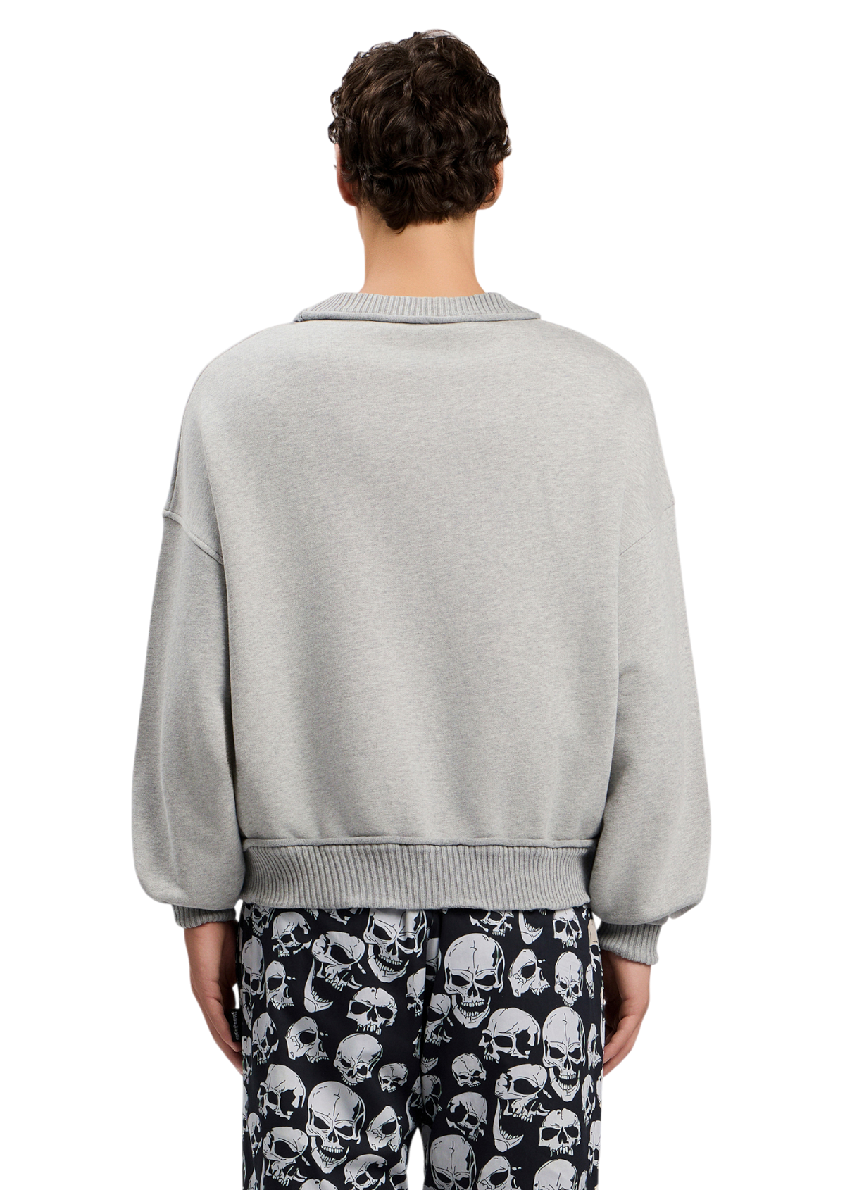 Skull Embroidery Loose Crew