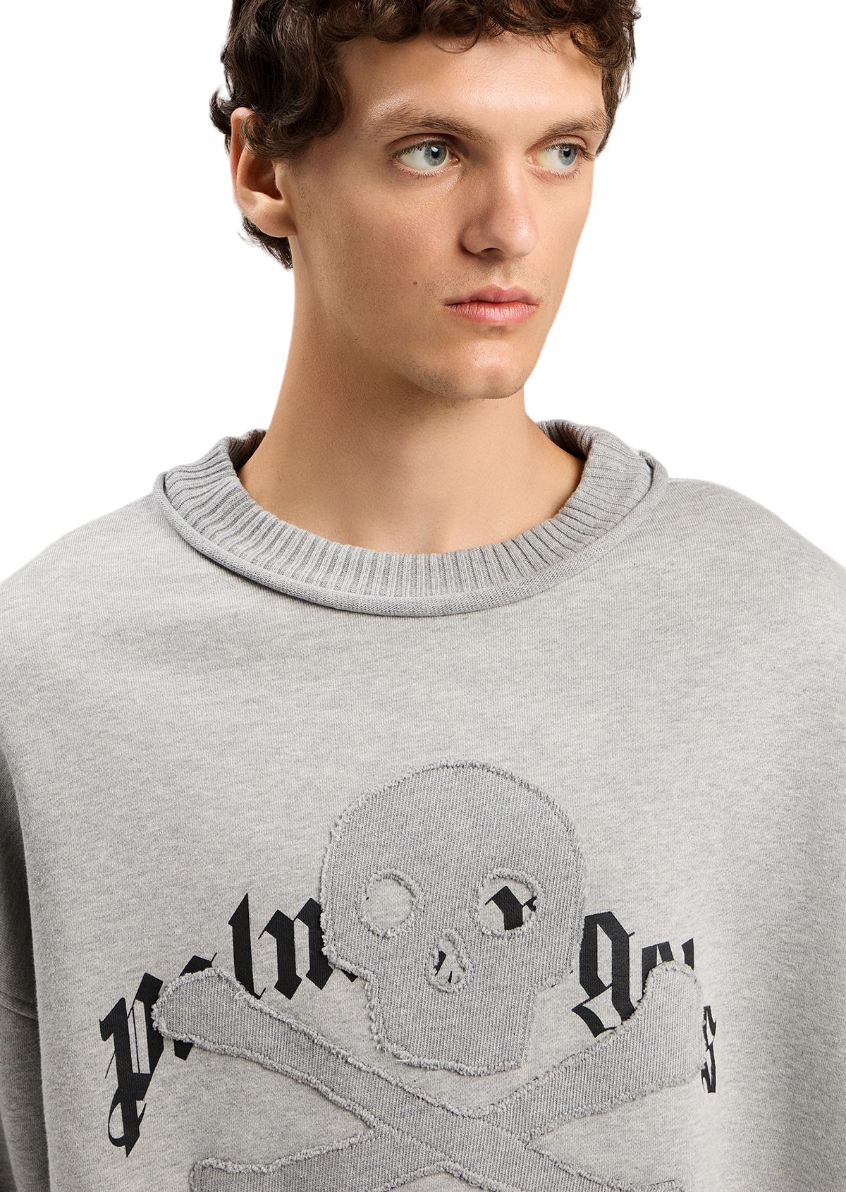 Skull Embroidery Loose Crew