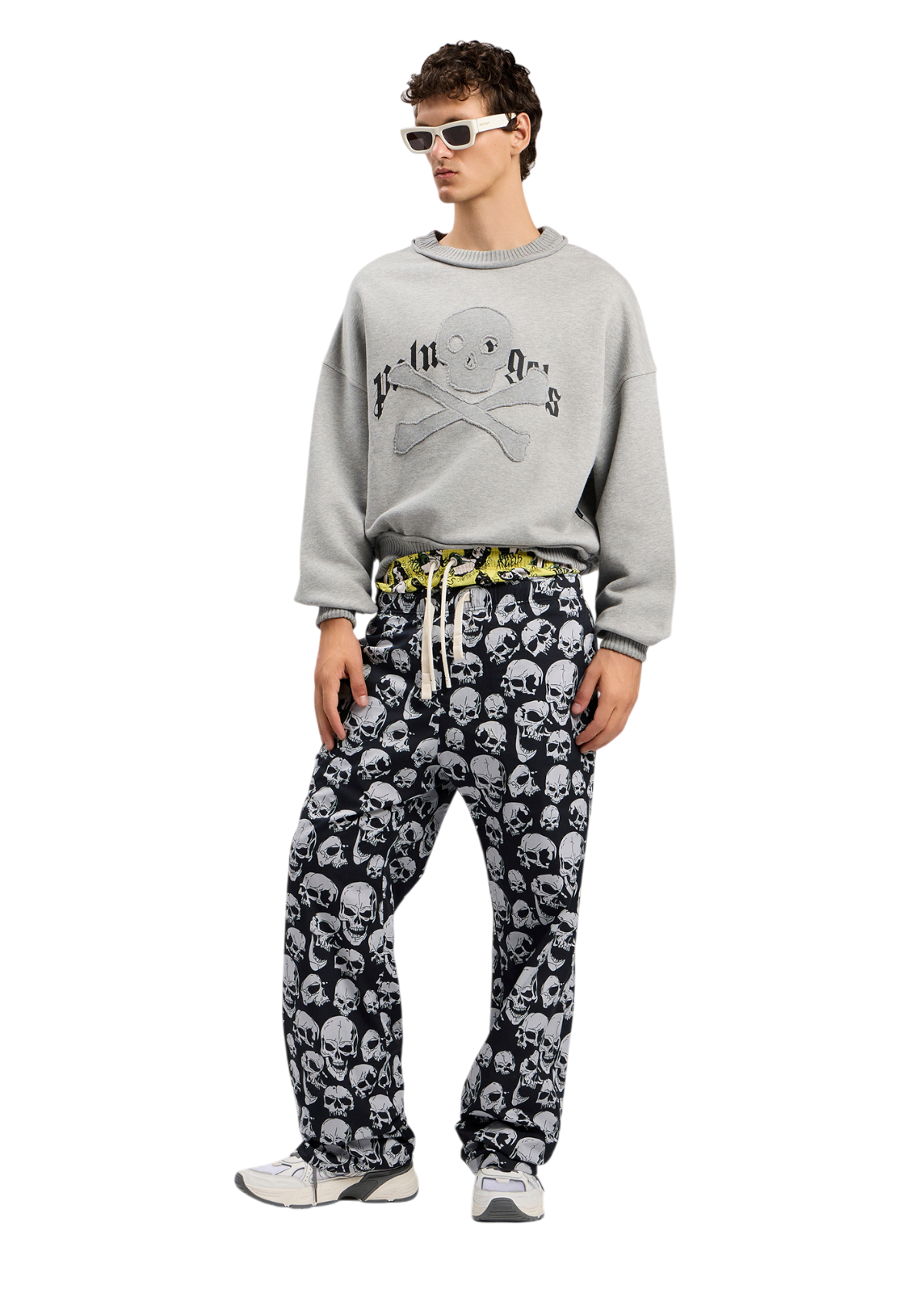 Skull Embroidery Loose Crew