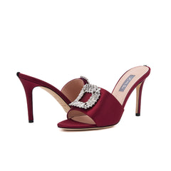 SJP by Sarah Jessica Parker Prix 70mm Burgundy Satin Sandals