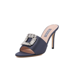 SJP by Sarah Jessica Parker Prix 70mm Dark Grey Satin Sandals