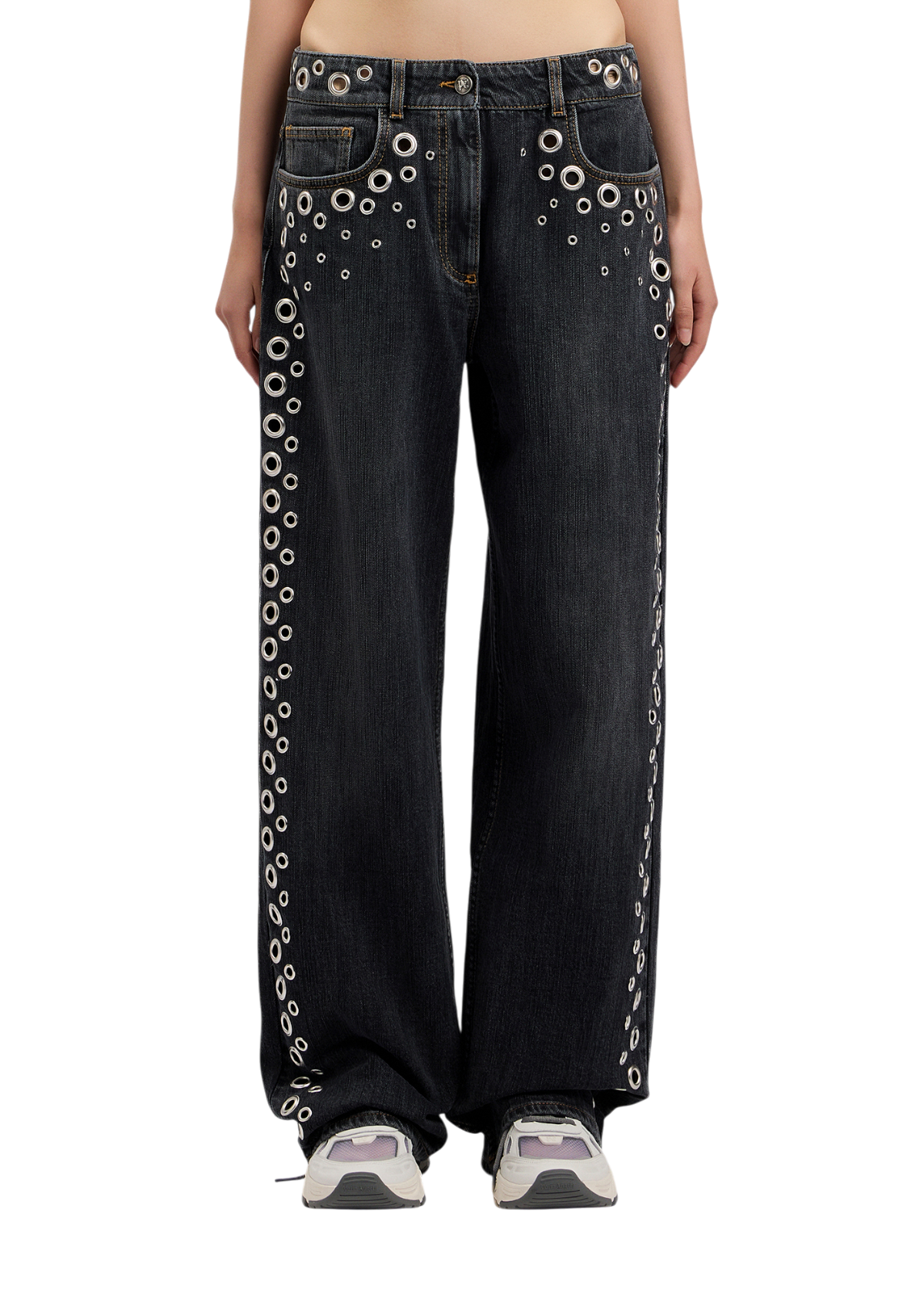 Eyelet Straight Jeans