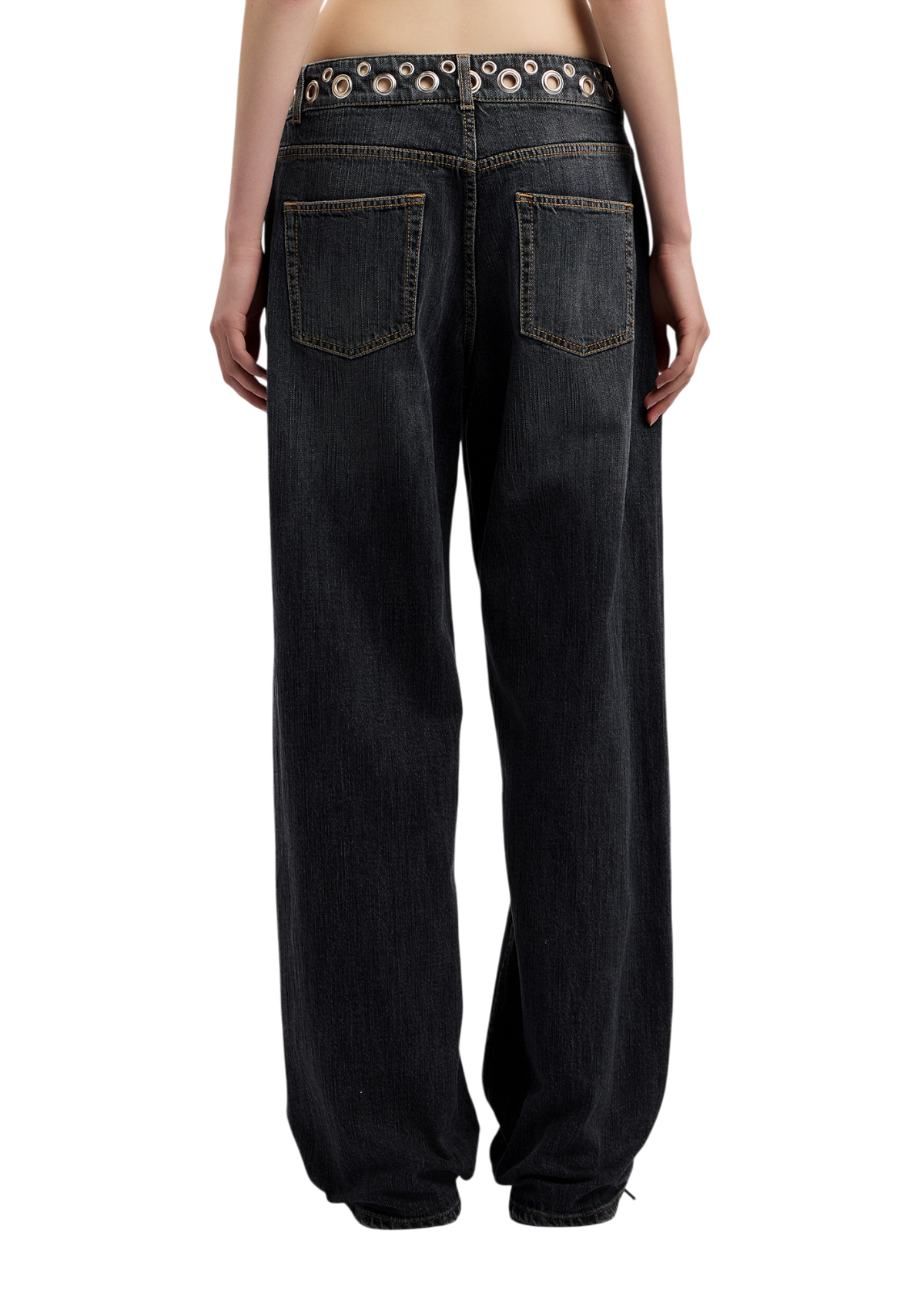 Eyelet Straight Jeans