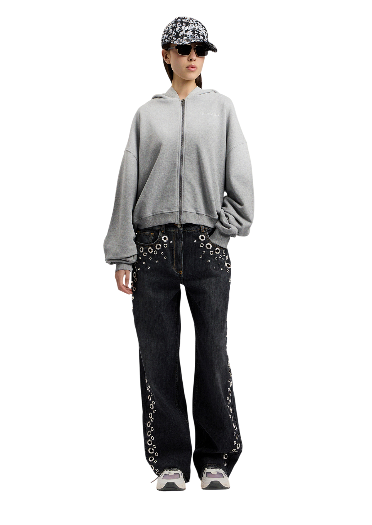 Eyelet Straight Jeans