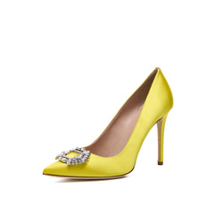 SJP by Sarah Jessica Parker Middle East Exclusive Royale 100mm Yellow Satin Pumps