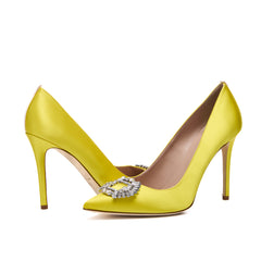 SJP by Sarah Jessica Parker Middle East Exclusive Royale 100mm Yellow Satin Pumps