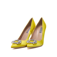 SJP by Sarah Jessica Parker Middle East Exclusive Royale 100mm Yellow Satin Pumps