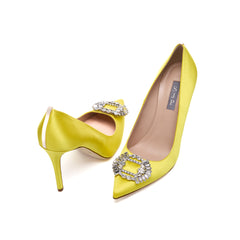 SJP by Sarah Jessica Parker Middle East Exclusive Royale 100mm Yellow Satin Pumps