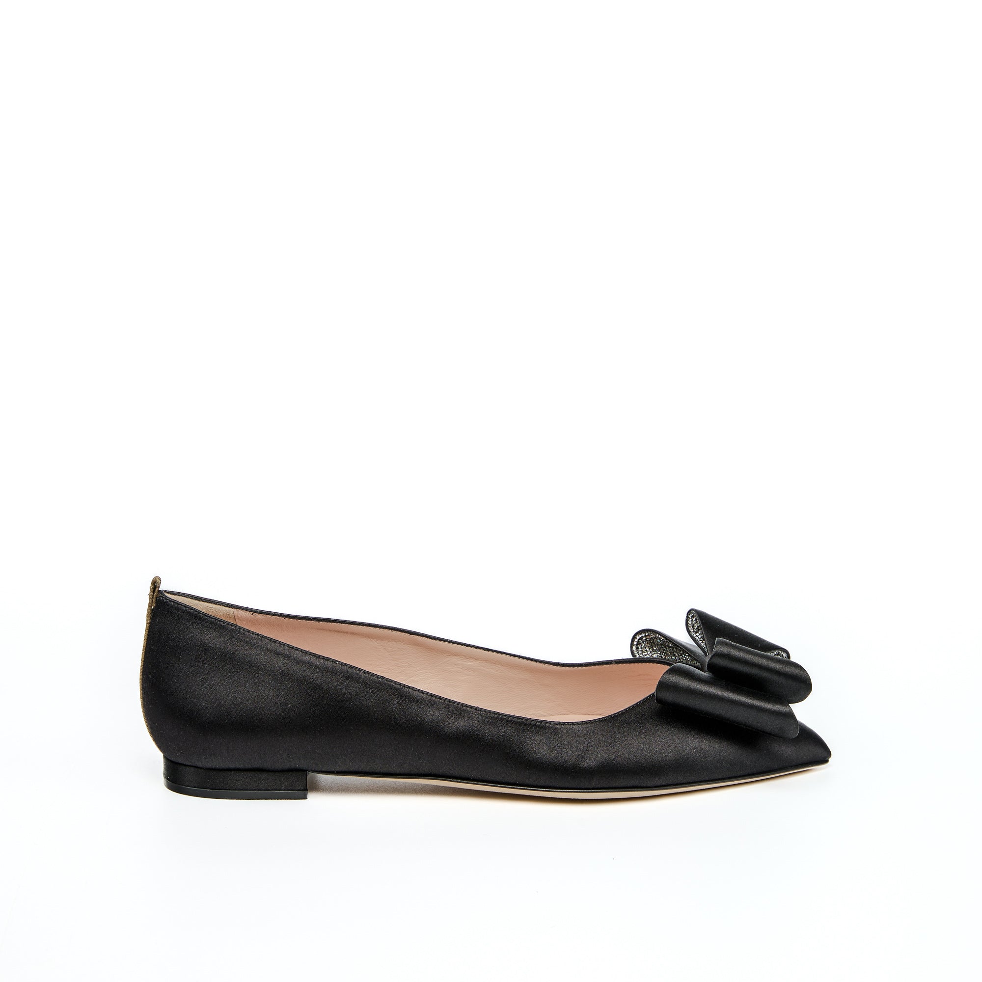 SJP By Sarah Jessica Parker Russell Ebony Satin 10mm Flats