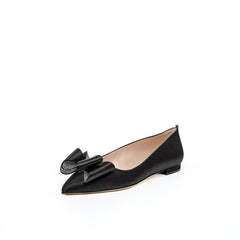 SJP By Sarah Jessica Parker Russell Ebony Satin 10mm Flats