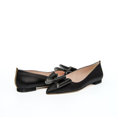 SJP By Sarah Jessica Parker Russell Ebony Satin 10mm Flats