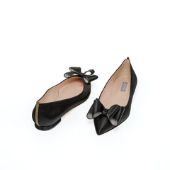 SJP By Sarah Jessica Parker Russell Ebony Satin 10mm Flats