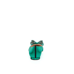 SJP By Sarah Jessica Parker Russell Emerald Green Satin 10mm Flats