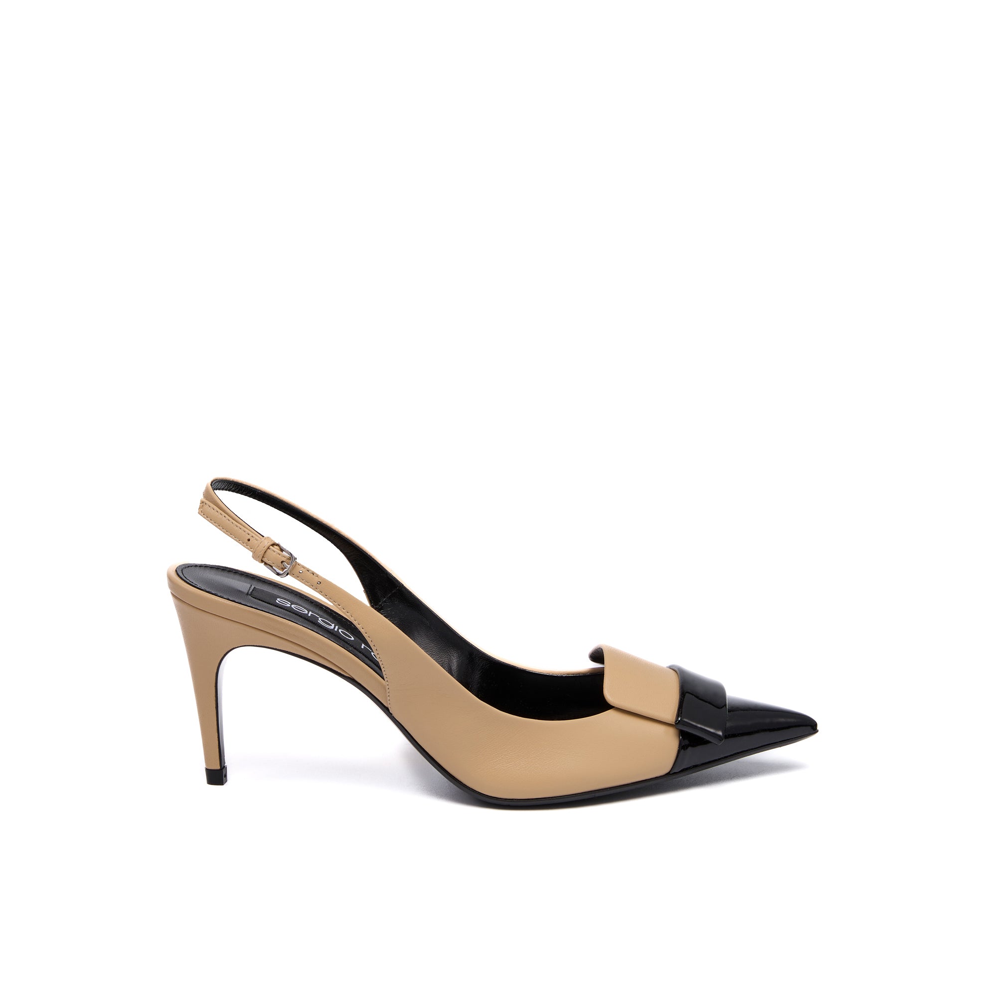 Sergio Rossi SR1 75mm Black Slingback