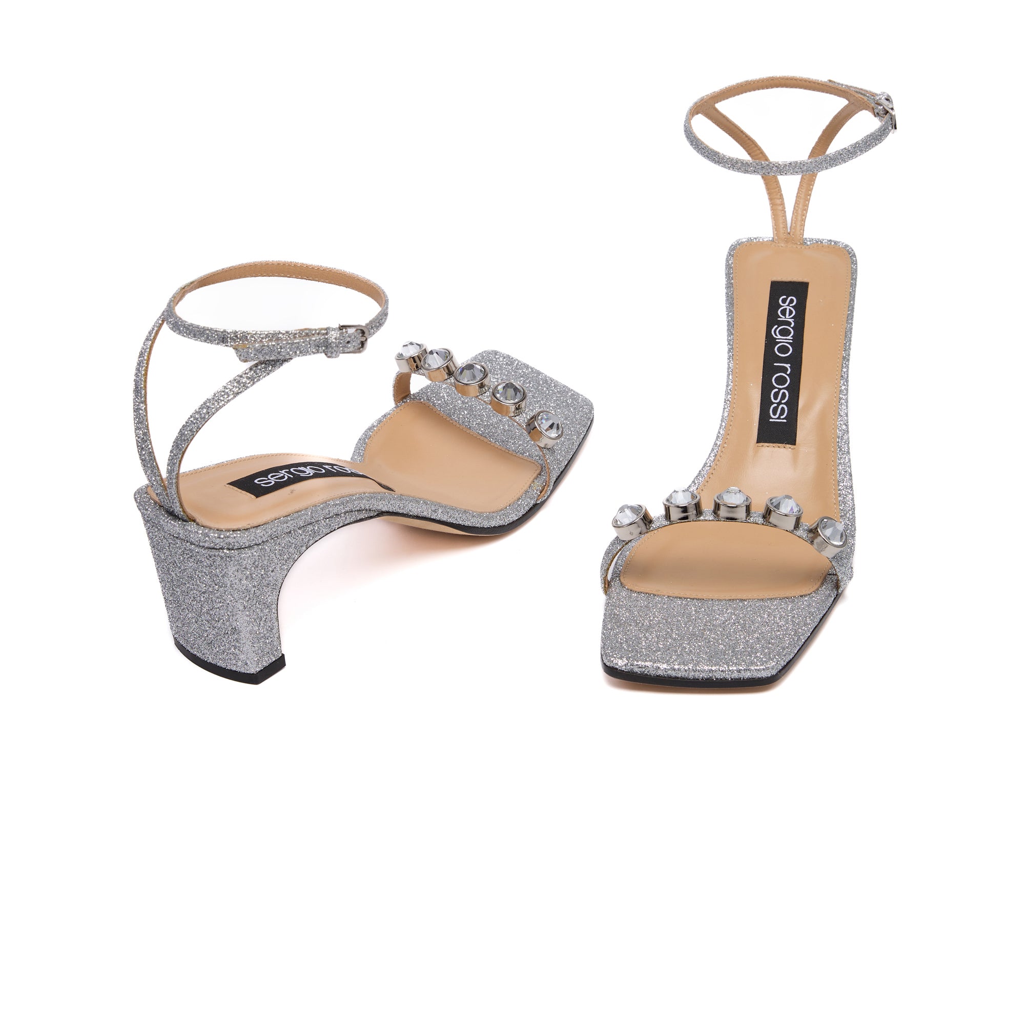 Sergio Rossi SR1 60mm Silver Sandals