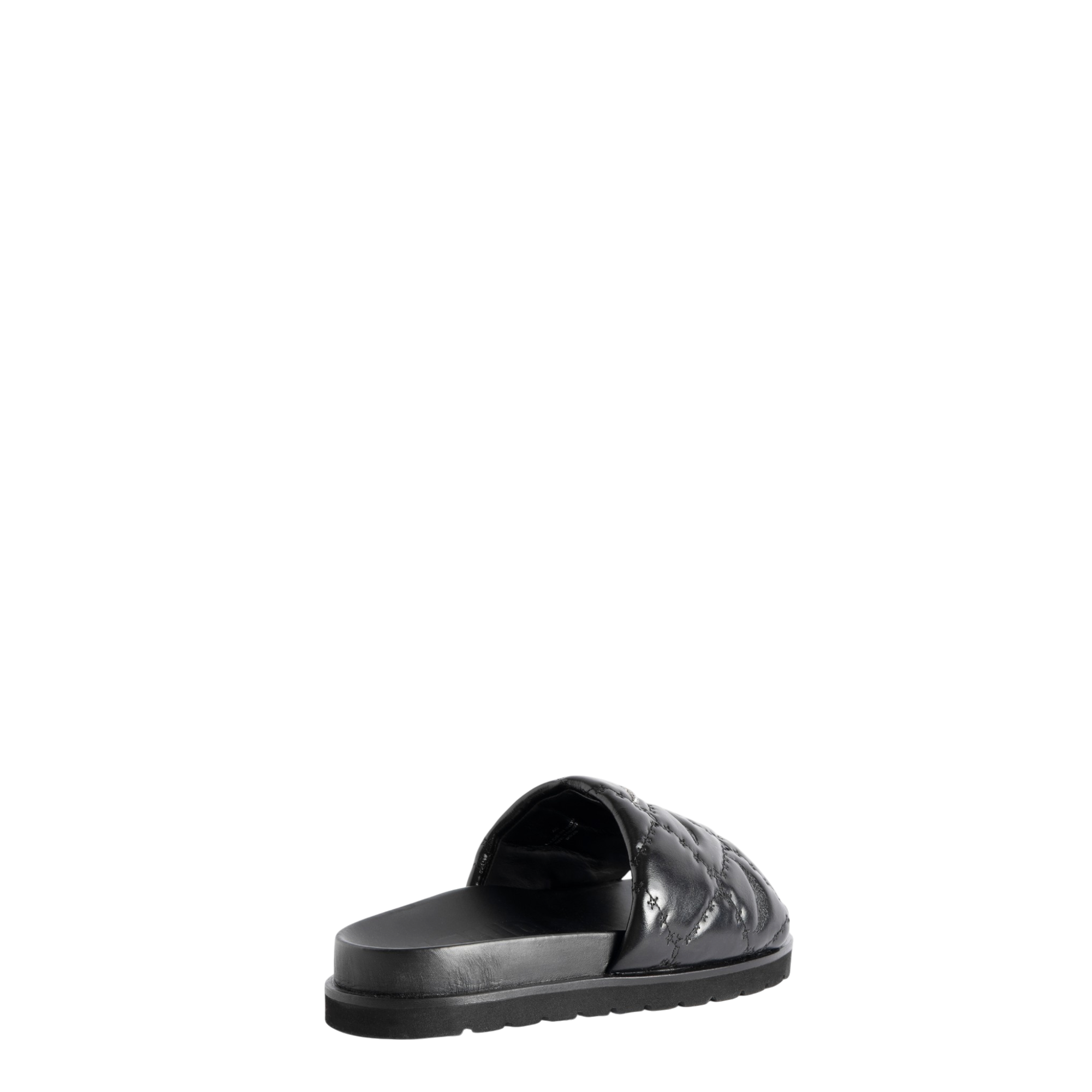 Teddy Bare Vintage Padded Leather Mules - Black