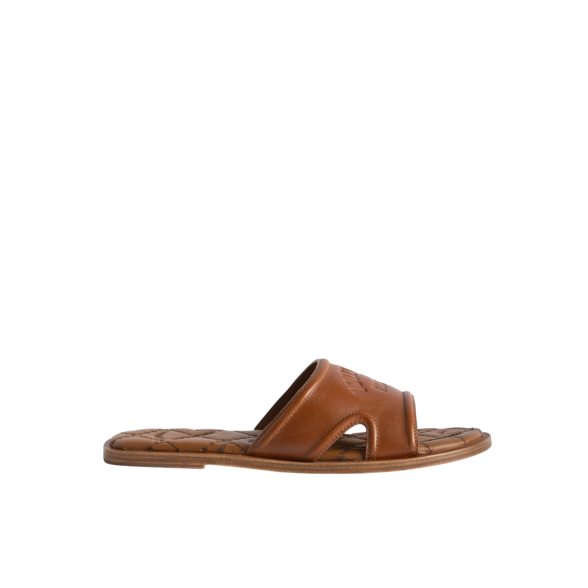 Beach Monogram Leather Mules - Caramelo