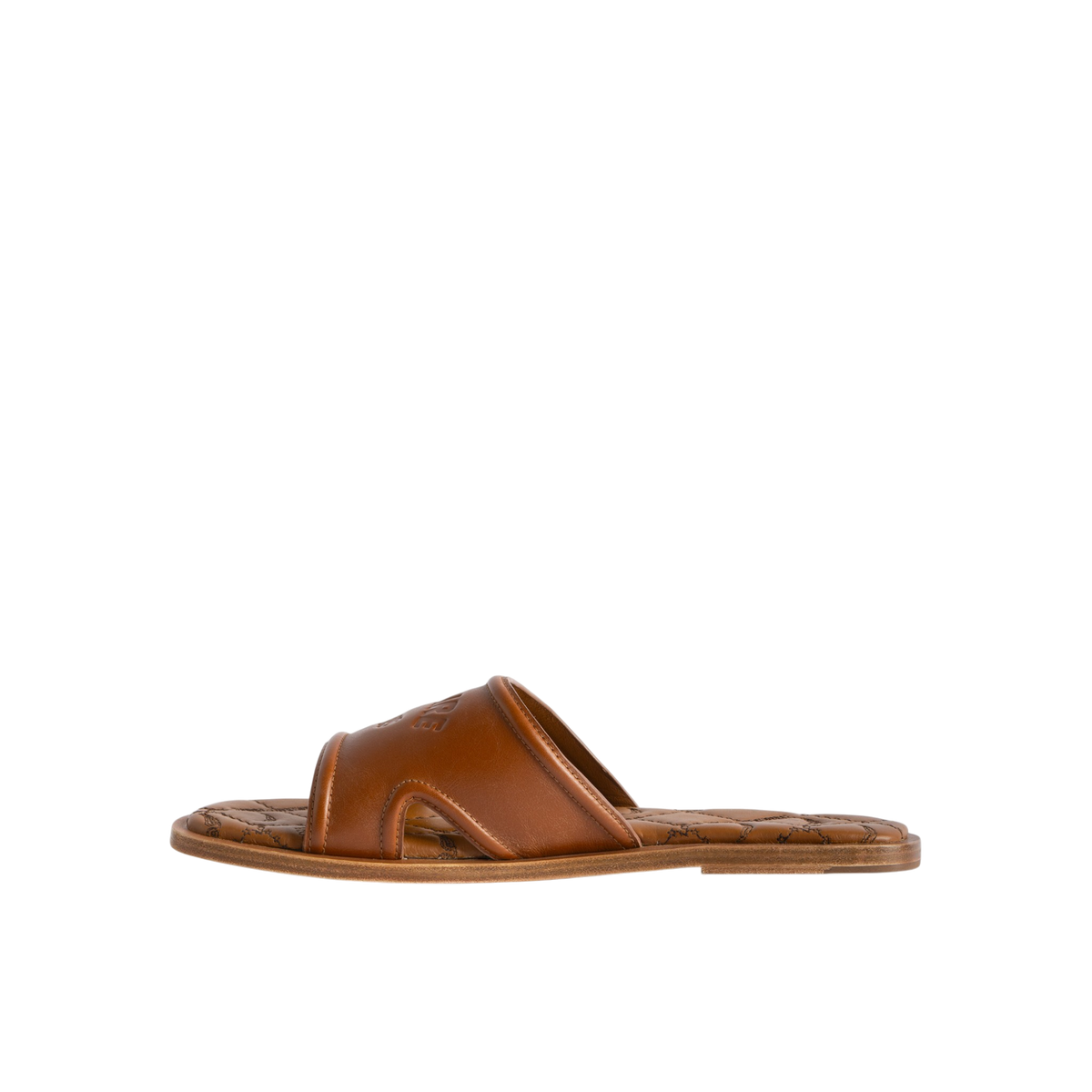 Beach Monogram Leather Mules - Caramelo
