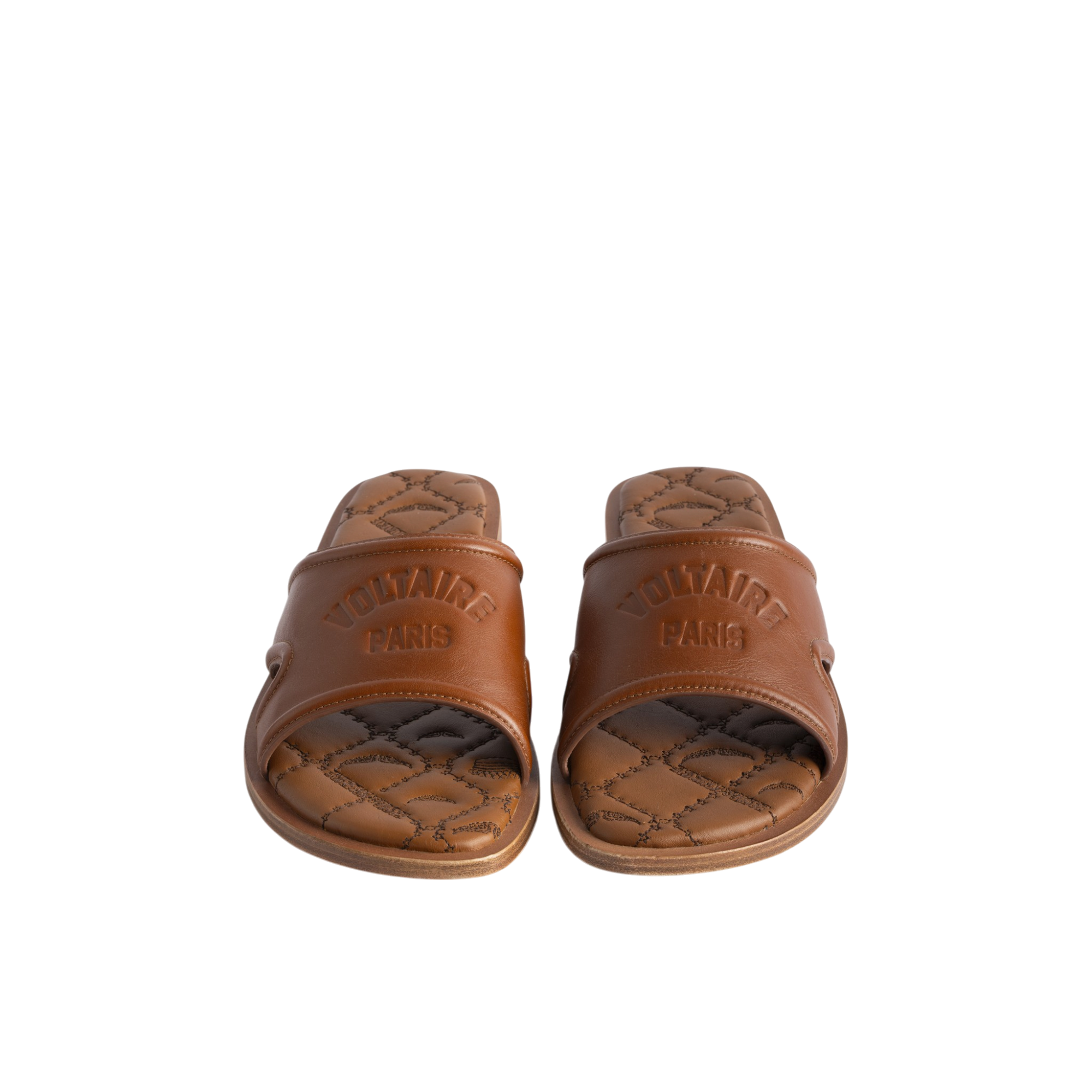 Beach Monogram Leather Mules - Caramelo