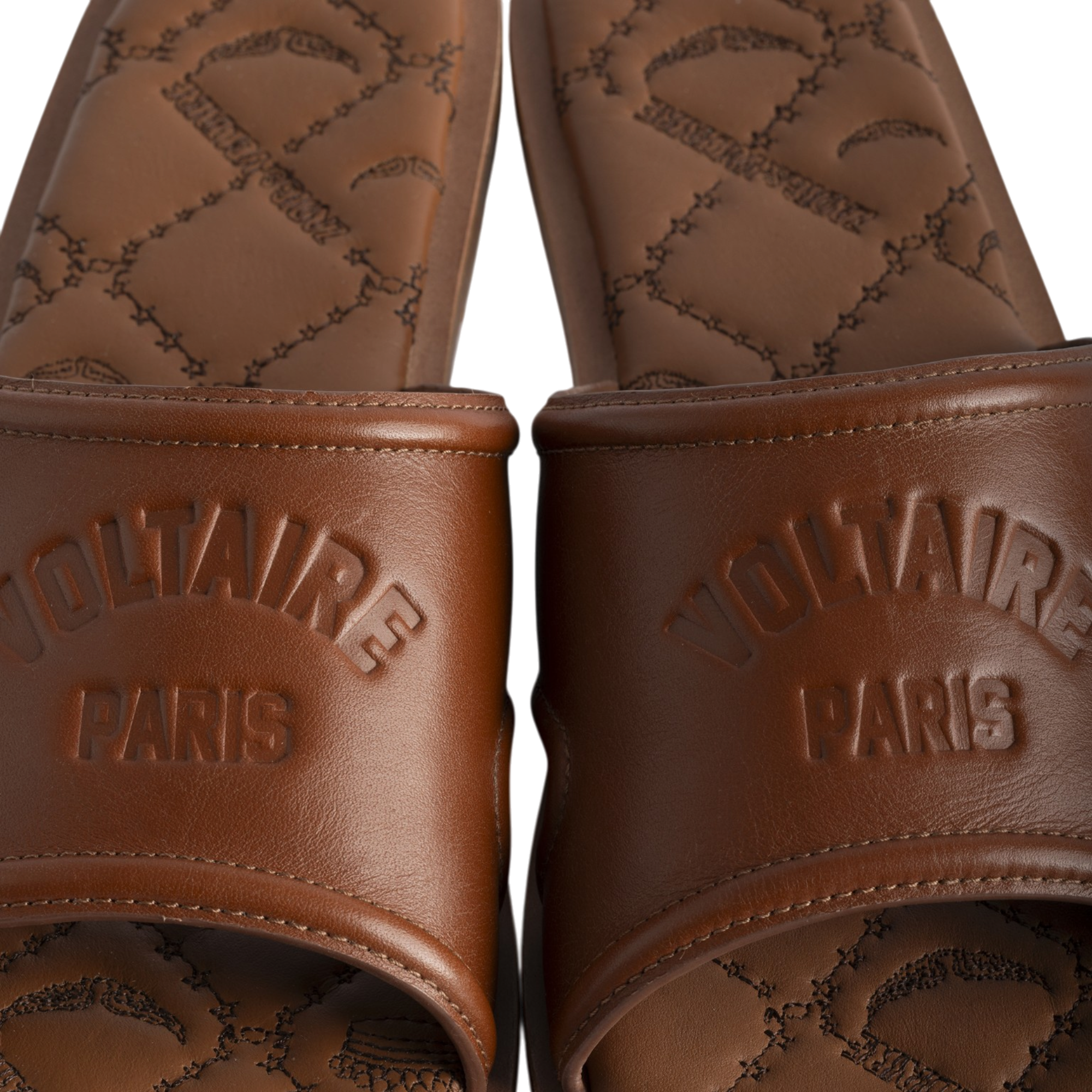 Beach Monogram Leather Mules - Caramelo