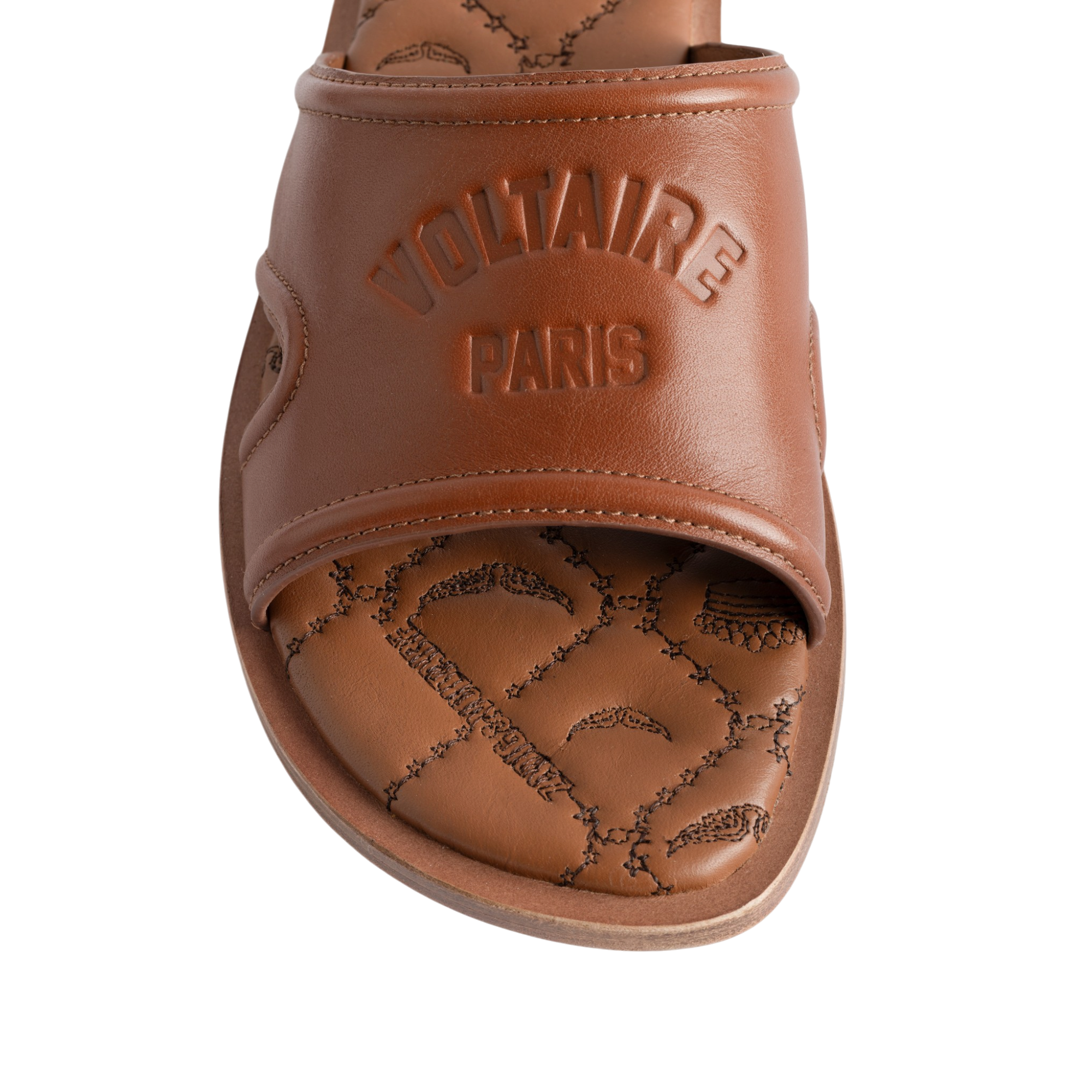 Beach Monogram Leather Mules - Caramelo