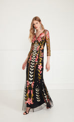 Temperley London Lucille V-Neck Dress Black