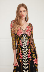 Temperley London Lucille V-Neck Dress Black