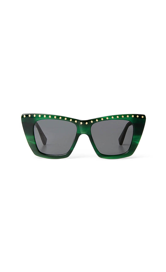 Temperley London The Dolly Studded Cat Eye Sunglasses Olive Green