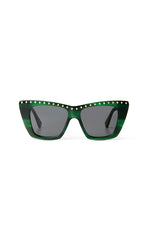 Temperley London The Dolly Studded Cat Eye Sunglasses Olive Green