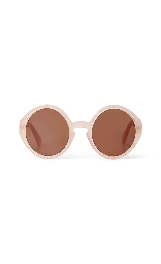 Temperley London The Florence Studded Round Sunglasses Milky Pink