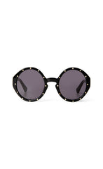The Florence Studded Round Sunglasses Black