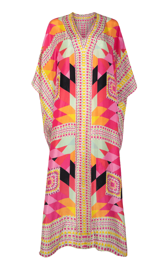Temperley London Long Misty Kaftan Pomegranate
