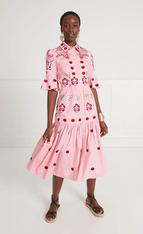 Temperley London Langley Shirt Dress Indian Pink