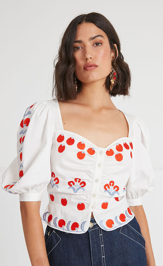 Temperley London Langley Top White