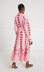 Temperley London Langley Wrap Dress Indian Pink