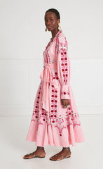 Temperley London Langley Wrap Dress Indian Pink