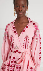 Temperley London Langley Wrap Dress Indian Pink