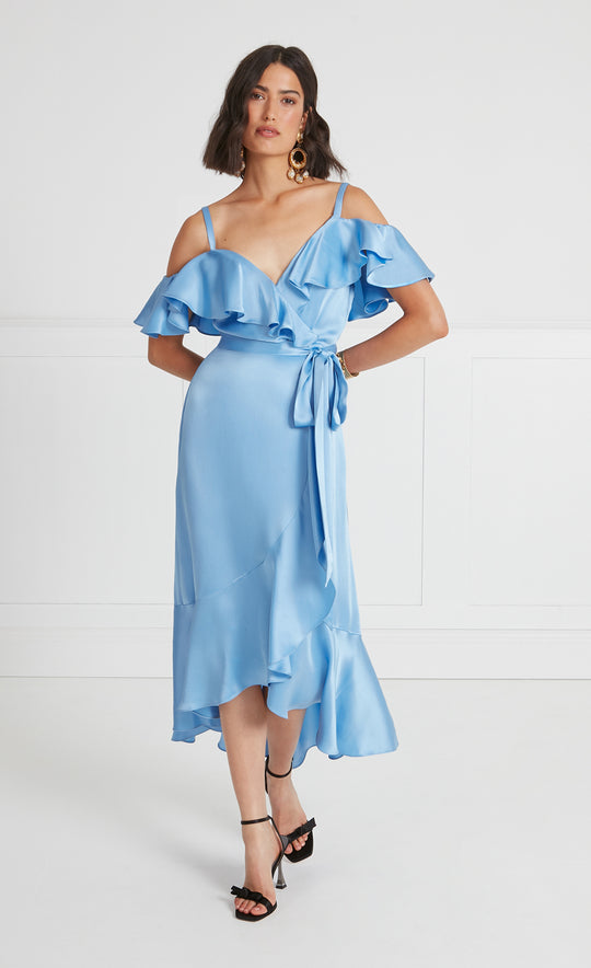 Temperley London Lee Strappy Dress Cornflower