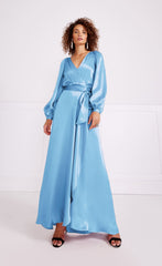 Temperley London Lee Wrap Dress Cornflower