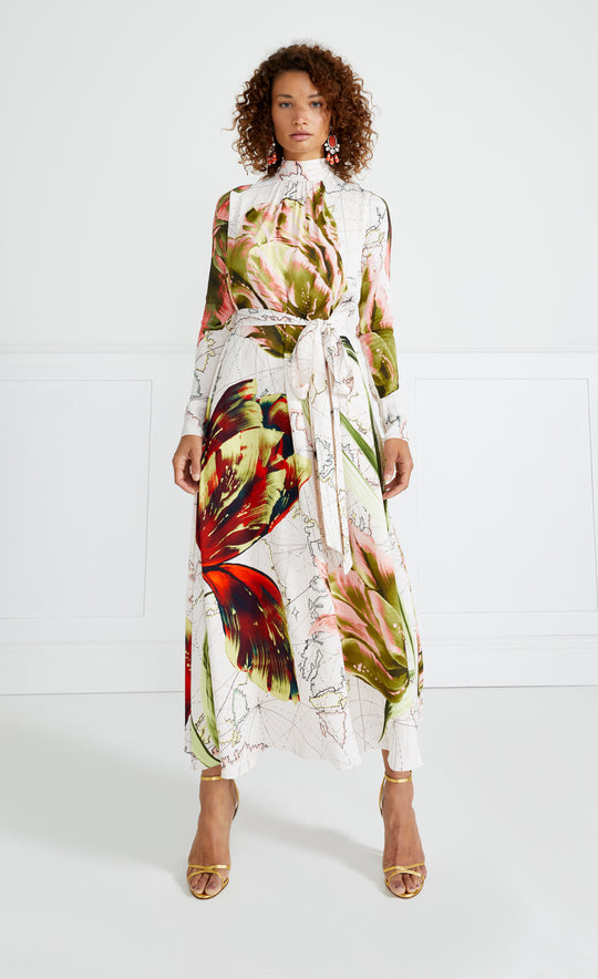 Temperley London Dora Print Dress Cream